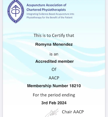 Acupuncture Association of Chartered Physiotherapists (AACP) Certificate